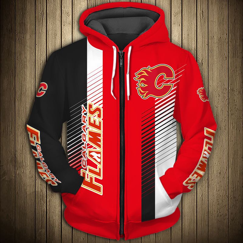 Calgary Flames Hoodie 3D Cute Design Pullover Nhl - Image 3
