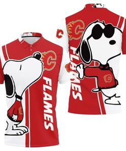 Calgary Flames Snoopy Lover 3d Printed Polo Shirt All Over Print Shirt 3d T-shirt