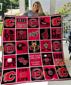 Calgary Flames V1 Quilt Blanket Bedding Set