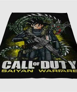 Call Of Duty Saiyan Dragon Ball Z Sherpa Fleece Blanket Gifts for Family, for Couple