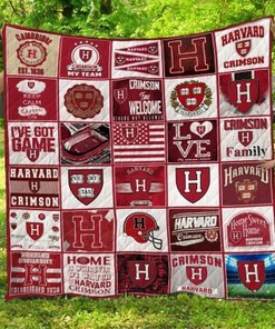 Cambridge Ncaa Harvard Crimson Collection Quilt Blanket Bedding Set