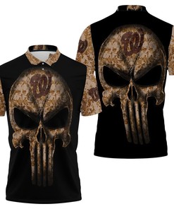 Camouflage Skull Washington Nationals American Flag Polo Shirt All Over Print Shirt 3d T-shirt