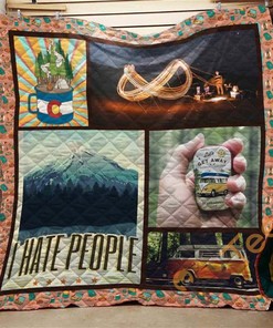 Camp I Hate People Quilt Blanket Bedding Set