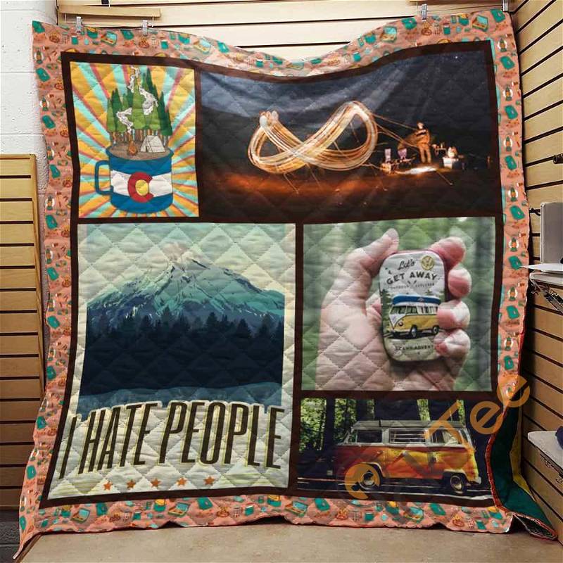 Camp I Hate People Quilt Blanket Bedding Set