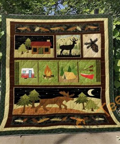 Camping 1 Quilt Blanket Bedding Set