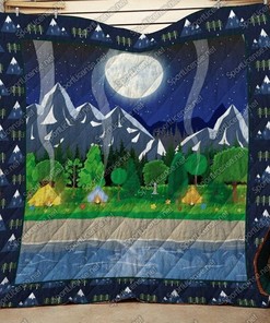 Camping Art Quilt Blanket Bedding Set for Home Décor