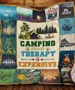 Camping Because Therapy Is Expensive Quilt Blanket Bedding Set