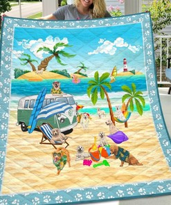 Camping Golden Retrieve Going Camping Quilt Blanket Bedding Set