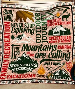 Camping Moutain Quilt Blanket Bedding Set