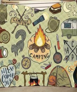 Camping Quilt Blanket Bedding Set With Pilliwcases Option
