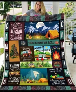 Camping Sorry What I Said While I Was Trying To Park The Camper This Is How We Roll Quilt Blanket Bedding Set