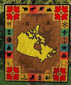 Canada Map Quilt Blanket Bedding Set
