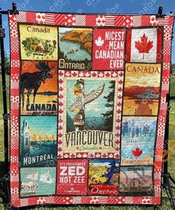 Canada Quilt Blanket Bedding Set With Pilliwcases Option For Picnic Or Home Decor