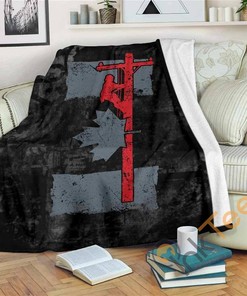 Canadian Linemanlineman Bestseller Sherpa Fleece Blanket Gifts for Family, for Couple