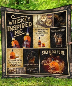 Canadian Mist Whiskey Inspired Me Funny Gift Idea Quilt
