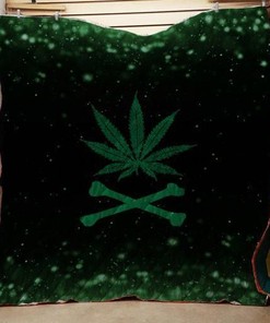 Cannabis Crossbones Quilt Blanket Bedding Set for Home Décor