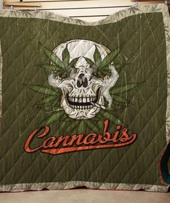 Cannabis Skull Quilt Blanket Bedding Set for Home Décor