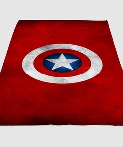Captain America Sherpa Fleece Blanket Gifts for Family, for Couple