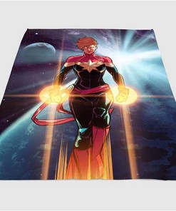Captain Marvel Galaxy Sherpa Fleece Blanket Gifts for Family, for Couple