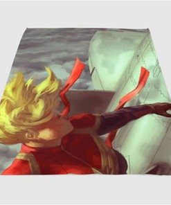 Captain Marvel In The Sky Sherpa Fleece Blanket Gifts for Family, for Couple