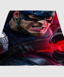 Captain Of America Sherpa Fleece Blanket Gifts for Family, for Couple