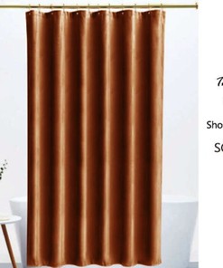 Caramel Velvet Shower Curtain, Waterproof Shower Curtain, Heavy Hotel Quality Velvet Shower Curtains
