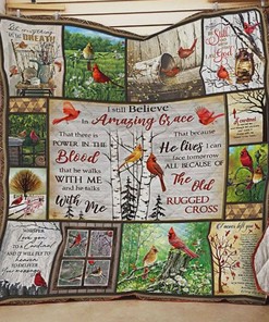 Cardinal Bird I Still Believe In There Is Power In The Blood Quilt Blanket Bedding Set