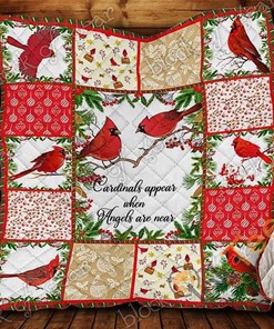 Cardinal Bird Quilt Blanket Bedding Set