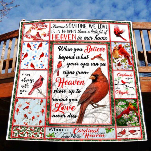 Cardinal Bird Quilt Blanket Bedding Set Gifts for Cardinal Lovers