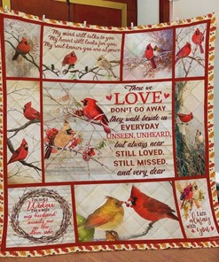 Cardinal Bird Those We Love Don't Go Away Quilt Blanket Bedding Set