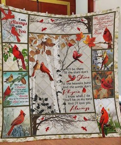 Cardinal Bird You'll Be On My Mind And I Will Love You Always Quilt Blanket Bedding Set