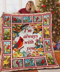 Cardinal Butterfly I'm Always With You Quilt Blanket Bedding Set