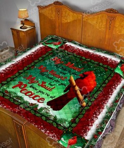Cardinal Christmas My Heart Still Peace Quilt Blanket Bedding Set