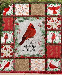 Cardinalis Bird I Am Always With You Cardinal Lo Quilt Blanket Bedding Set