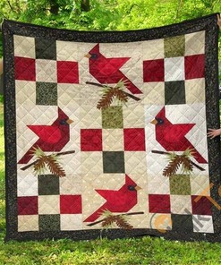 Cardinals 4 Quilt Blanket Bedding Set