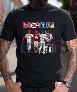 Cardinals And Chiefs And Royals And St. Louis Missouri City Signatures T-Shirt