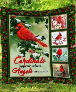 Cardinals Appear When Angles Are Near Quilt Blanket Bedding Set