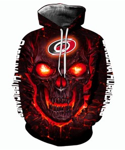 Carolina Hurricanes Halloween Hoodie 3D Skulls Pullover Nhl