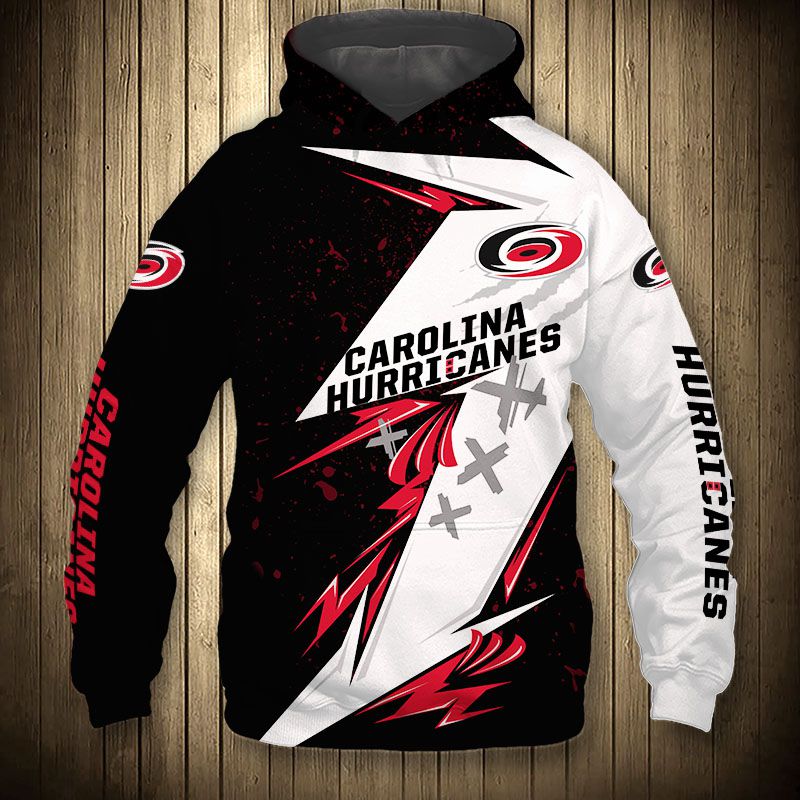 Carolina Hurricanes Hoodie 3D Thunder Design Pullover Nhl