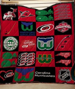 Carolina Hurricanes Quilt Blanket Bedding Set for Home Décor