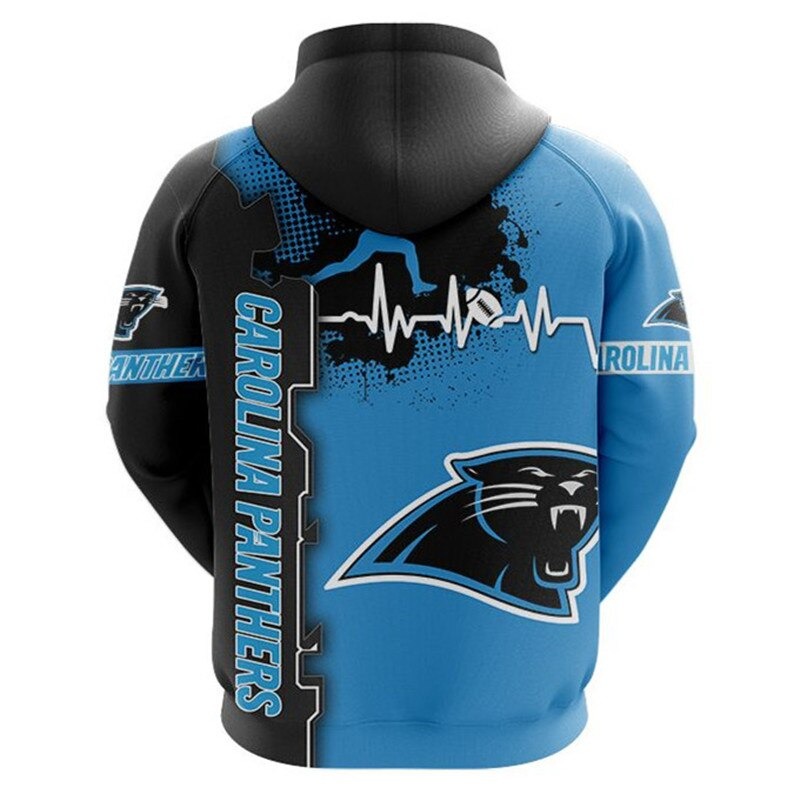 Carolina Panthers 3D All Over Print Zip Hoodie for Nfl Fans - Image 2