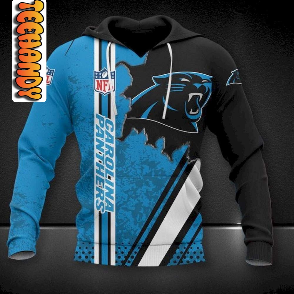 Carolina Panthers 3D Football NFL Hoodie