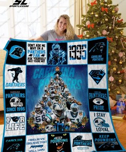 Carolina Panthers Christmas Tree Quilt Blanket Bedding Set