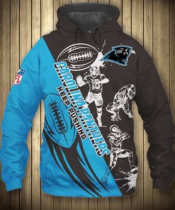 Carolina Panthers Hoodie 3D Cartoon Player Cute Zip Hoodie