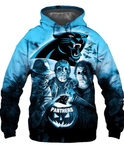 Carolina Panthers Hoodie 3D Halloween Horror Night Gift for Fans