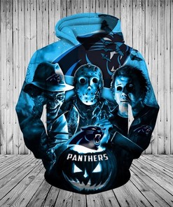Carolina Panthers Hoodie 3D Horror Night Halloween Pullover Nfl