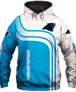 Carolina Panthers Hoodie 3D One Way Zip Hoodie
