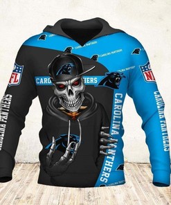 Carolina Panthers Hoodie 3D Zip Hoodie Cute Death Gifts for Fans