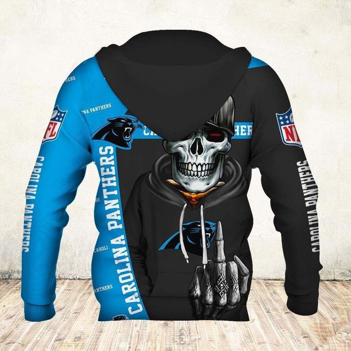 Carolina Panthers Hoodie 3D Zip Hoodie Cute Death Gifts for Fans - Image 3