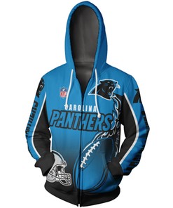 Carolina Panthers Hoodie 3D Zip Hoodie Cute Flame Balls Graphic Gifts for Fans